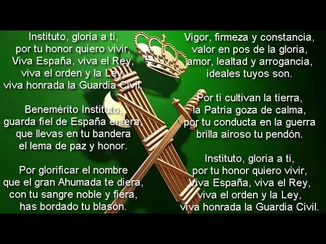 letra del himno de la guardia civil