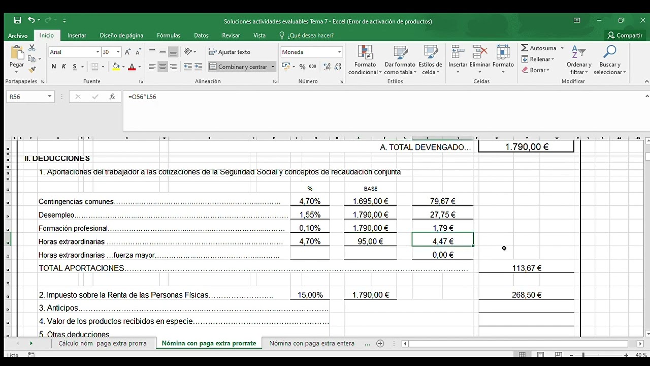 como se calcula el prorrateo de las pagas extraordinarias