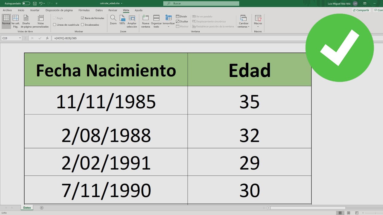lista dni y fecha de nacimiento