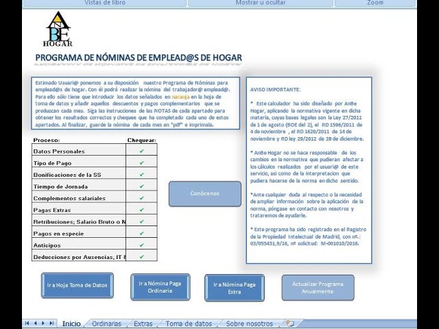 nomina empleada de hogar por horas