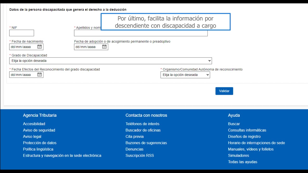 requisitos para la deducción por descendientes con discapacidad a cargo