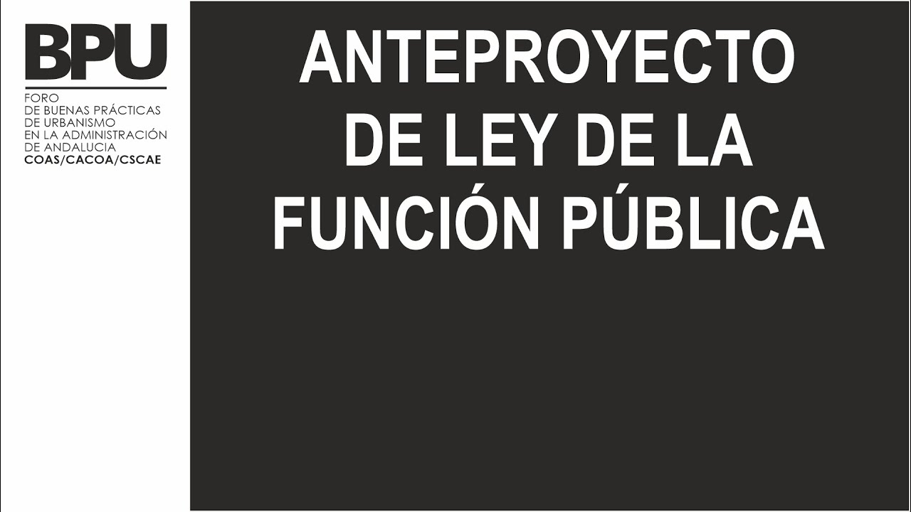 anteproyecto de ley de función pública pdf
