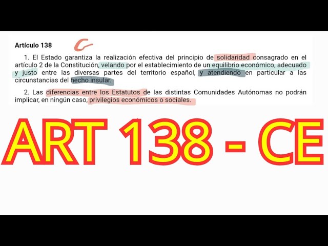 artículo 138 de la constitución española