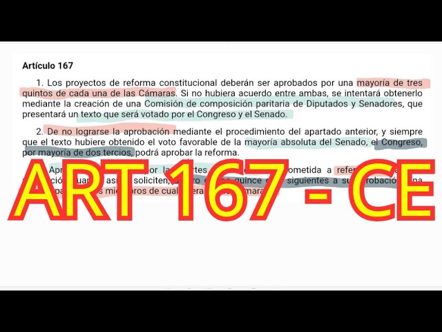 artículo 167 de la constitución española