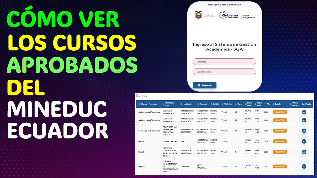 cursos homologados por el ministerio de educación