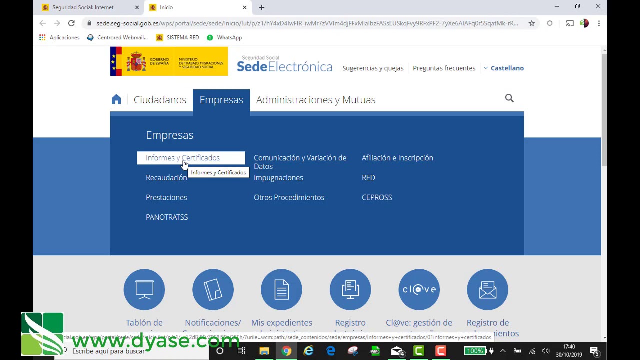 seg social certificado de estar al corriente